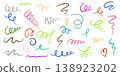 Abstract hand drawn doodle line set with curly squiggles swirls and decorative sketch strokes 138923202