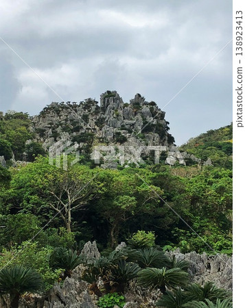Rocky mountains towering over the island Rocky mountains towering over the island 138923413