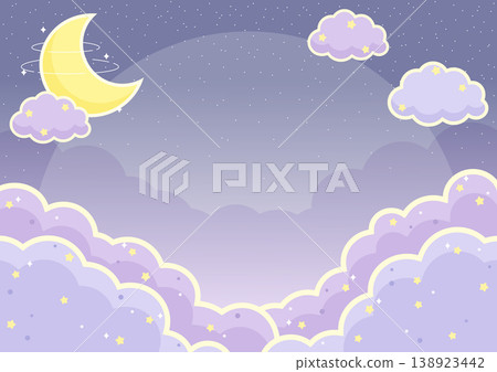 moon night sky rectangle frame 138923442