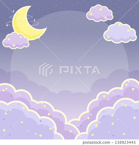 moon night sky square frame moon night sky square frame 138923443