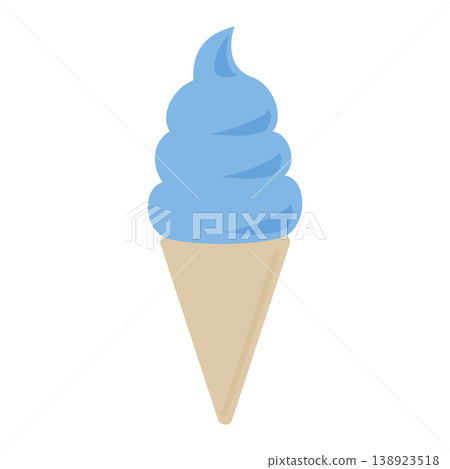 Ramune soft serve ice cream cone 138923518