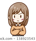 Illustration of a young woman with her arms crossed in anger (chibi character) 138923543