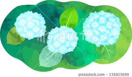 水彩風格的繡球花插圖 - 藍色 水彩風格的繡球花插圖 - 藍色 138923699