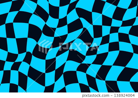 Blue checkered optical illusion background. Blue checkered optical illusion background. 138924004