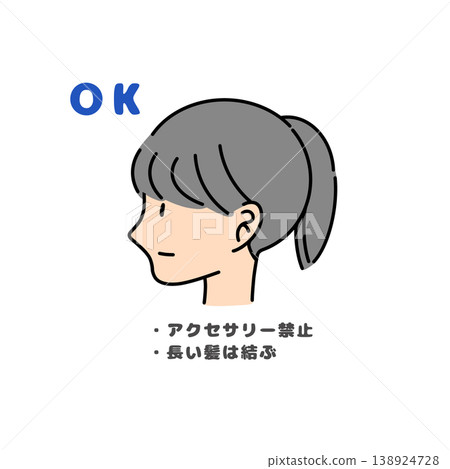 烹飪時儀容規格範例 | 禁止配戴任何飾品,長髮必須紮起 | 食品衛生及防止異物污染圖示 烹飪時儀容規格範例 | 禁止配戴任何飾品,長髮必須紮起 | 食品衛生及防止異物污染圖示 138924728