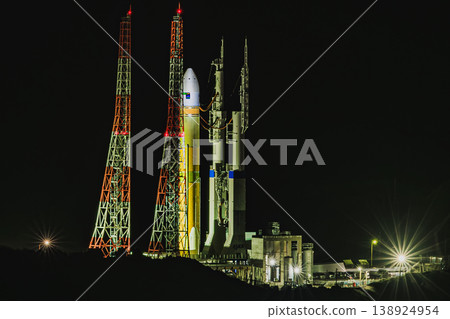 A nighttime view of the H-III rocket and launch facility (Tanegashima Island) A nighttime view of the H-III rocket and launch facility (Tanegashima Island) 138924954