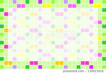 Geometric pattern frame, white space, grid pattern, square, green 138925028