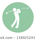 高爾夫球手打出漂亮一桿的象形圖。 138925243