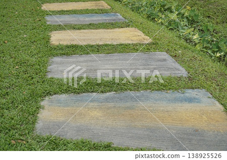 Path made of stones and grass Path made of stones and grass 138925526