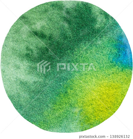 An illustration of a circular icon with a beautiful watercolor pattern. An illustration of a circular icon with a beautiful watercolor pattern. 138926132