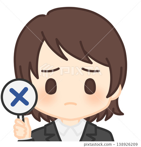拿著十字架標籤的女員工 138926209