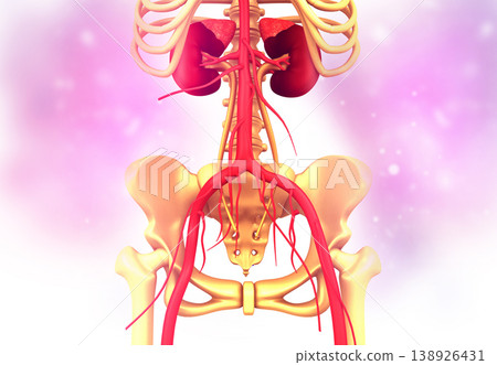 Human kidney with skelton on medical background Human kidney with skelton on medical background 138926431
