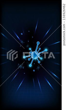Floating 3D virus structure, dark futuristic backdrop, medical infection concept, Vertical Screen Floating 3D virus structure, dark futuristic backdrop, medical infection concept, Vertical Screen 138926462