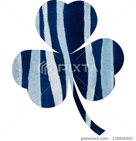 An illustration of a beautiful watercolor-patterned three-leaf clover icon. An illustration of a beautiful watercolor-patterned three-leaf clover icon. 138926502