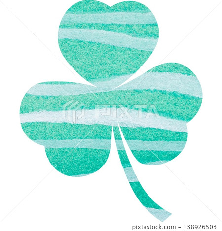 An illustration of a beautiful watercolor-patterned three-leaf clover icon. An illustration of a beautiful watercolor-patterned three-leaf clover icon. 138926503