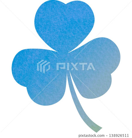 An illustration of a beautiful watercolor-patterned three-leaf clover icon. An illustration of a beautiful watercolor-patterned three-leaf clover icon. 138926511