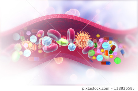 Medicines and virus in bloodstream. Medical background 138926593