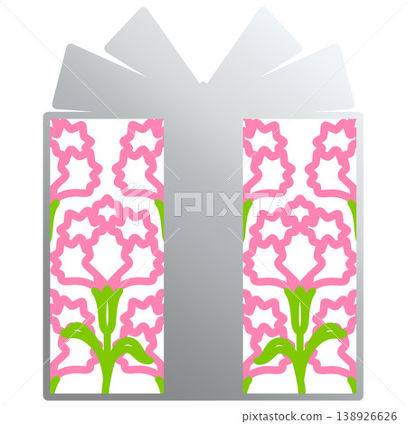 Mother's Day gift - illustration of a present box Mother's Day gift - illustration of a present box 138926626