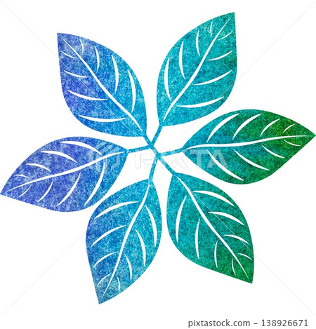 An illustration of a leaf-shaped object with a beautiful watercolor pattern, like an icon. An illustration of a leaf-shaped object with a beautiful watercolor pattern, like an icon. 138926671
