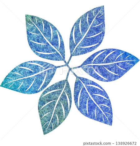 An illustration of a leaf-shaped object with a beautiful watercolor pattern, like an icon. An illustration of a leaf-shaped object with a beautiful watercolor pattern, like an icon. 138926672
