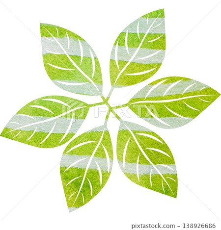 An illustration of a leaf-shaped object with a beautiful watercolor pattern, like an icon. An illustration of a leaf-shaped object with a beautiful watercolor pattern, like an icon. 138926686