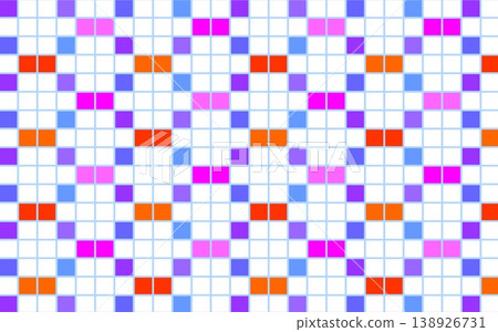 Geometric pattern, grid pattern, square, blue, orange, white background Geometric pattern, grid pattern, square, blue, orange, white background 138926731