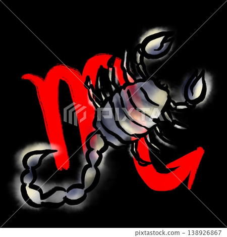 Illustration and symbol of the constellation Scorpio Illustration and symbol of the constellation Scorpio 138926867