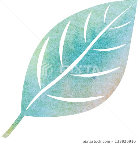 An illustration of a leaf icon with a beautiful watercolor pattern. An illustration of a leaf icon with a beautiful watercolor pattern. 138926910