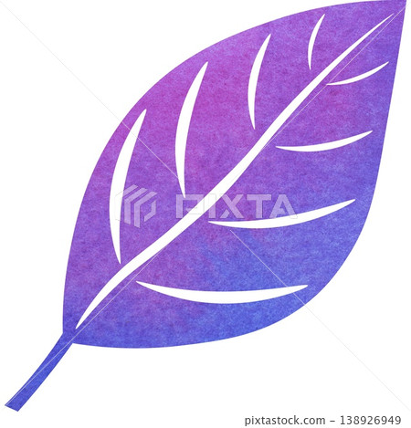 一幅帶有精美水彩圖案的葉子圖示插圖。 138926949