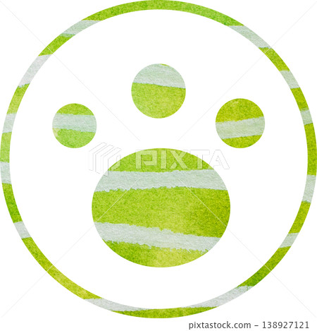 Beautiful watercolor paw print icon image illustration 138927121