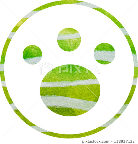 Beautiful watercolor paw print icon image illustration Beautiful watercolor paw print icon image illustration 138927122