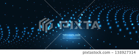 Dynamic blue wave technology abstract background, flowing lines of bright particles creating sweeping curvature and sense of speed, high contrast neon highlights with kinetic energy, ideal for banner, Dynamic blue wave technology abstract background, flowing lines of bright particles creating sweeping curvature and sense of speed, high contrast neon highlights with kinetic energy, ideal for banner, 138927314