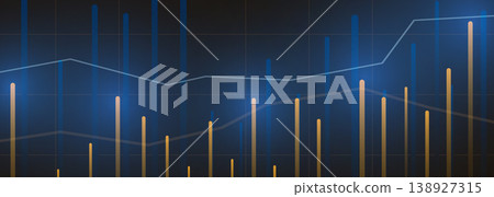 Blue financial chart with golden bars, cool tone, layered line trend, abstract background, corporate analytics feel, presentation ready dashboard, KPI indicators, strategic investment visualization Blue financial chart with golden bars, cool tone, layered line trend, abstract background, corporate analytics feel, presentation ready dashboard, KPI indicators, strategic investment visualization 138927315