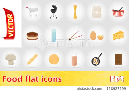 food and objects flat icons vector illustration food and objects flat icons vector illustration 138927399