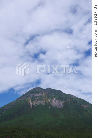 View of Mt. Rausu from the Shiretoko Pass Observatory in Rausu Town, Hokkaido. 138927438