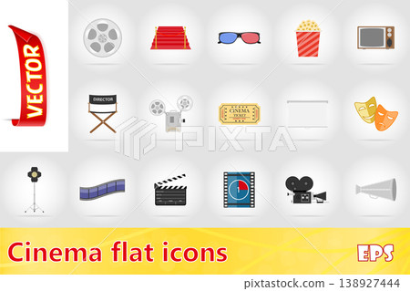 cinema flat icons flat icons vector illustration cinema flat icons flat icons vector illustration 138927444