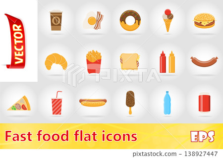 fast food flat icons vector illustration fast food flat icons vector illustration 138927447