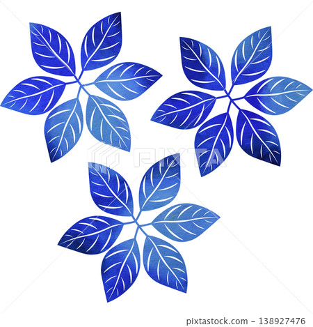 一幅葉子形狀物體的插圖,帶有美麗的水彩圖案,如同聖像一般。 一幅葉子形狀物體的插圖,帶有美麗的水彩圖案,如同聖像一般。 138927476