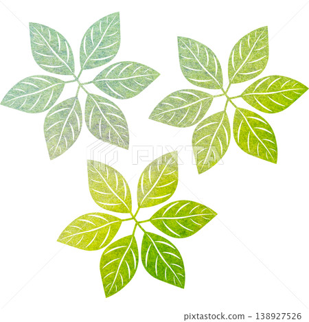 An illustration of a leaf-shaped object with a beautiful watercolor pattern, like an icon. An illustration of a leaf-shaped object with a beautiful watercolor pattern, like an icon. 138927526