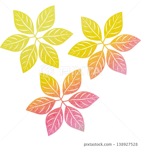 An illustration of a leaf-shaped object with a beautiful watercolor pattern, like an icon. An illustration of a leaf-shaped object with a beautiful watercolor pattern, like an icon. 138927528