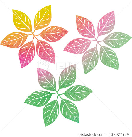 An illustration of a leaf-shaped object with a beautiful watercolor pattern, like an icon. An illustration of a leaf-shaped object with a beautiful watercolor pattern, like an icon. 138927529
