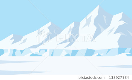 Endless Glacial Silence Arctic Flat Design Mountains Endless Glacial Silence Arctic Flat Design Mountains 138927584