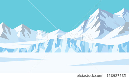 Jagged Peaks Breathing Arctic Flat Design Wilderness 138927585