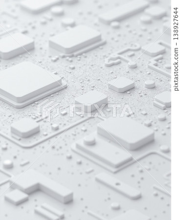 Abstract White 3D Circuitry and Microchip Background 138927644