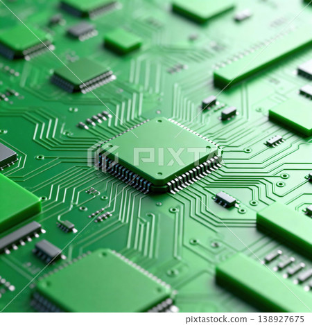 Central microprocessor on green electronic circuit board Central microprocessor on green electronic circuit board 138927675