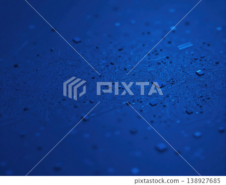 Abstract dark blue electronic circuit board macro texture 138927685