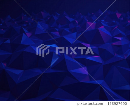 Abstract dark blue crystalline low poly geometric surface 138927690