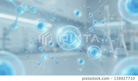 Biological cells and molecules in bright laboratory Biological cells and molecules in bright laboratory 138927710