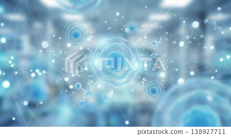 Connected biological cells in high tech laboratory 138927711
