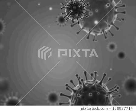 Greyscale microscopic view of pathogenic virus cells Greyscale microscopic view of pathogenic virus cells 138927714